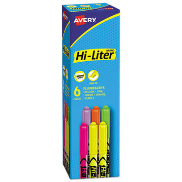 Avery® Hi-liter Pen-style Highlighters, Assorted Ink Colors, Chisel Tip, Assorted Barrel Colors, 6-set freeshipping - TVN Wholesale